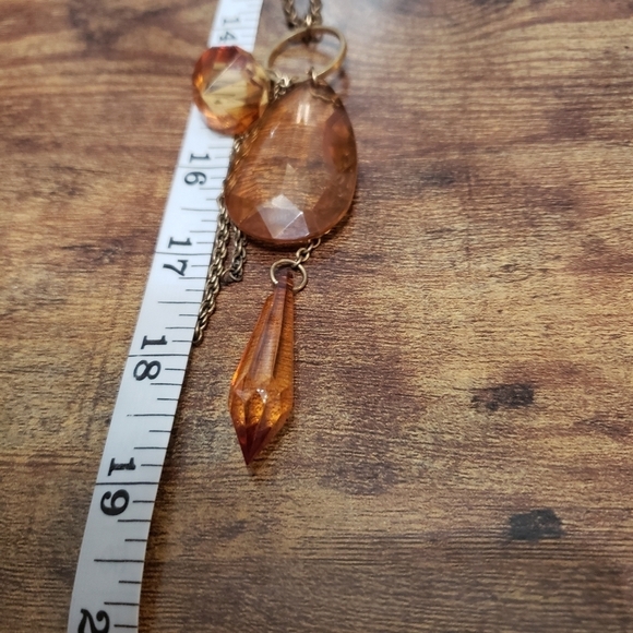 3/$15 amber colored gems statement necklace - Picture 4 of 6